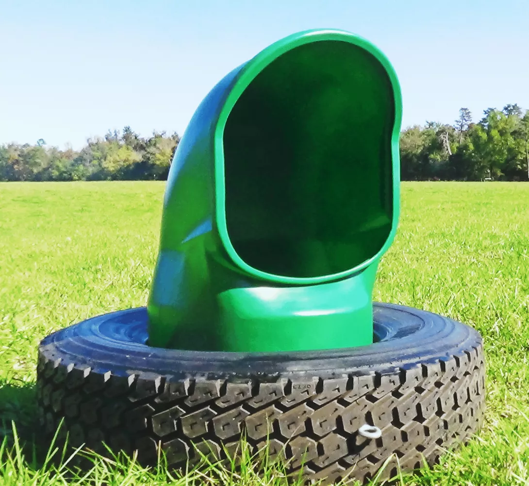 AmeriAg mineral feeder mounted in a tire base